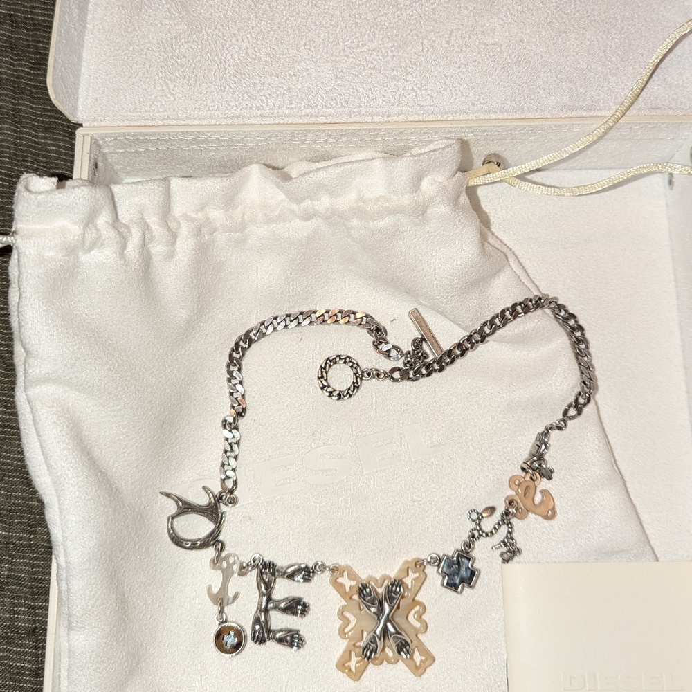 Diesel Vintage Statement Stainless Steel necklace, With Original Purchase Box